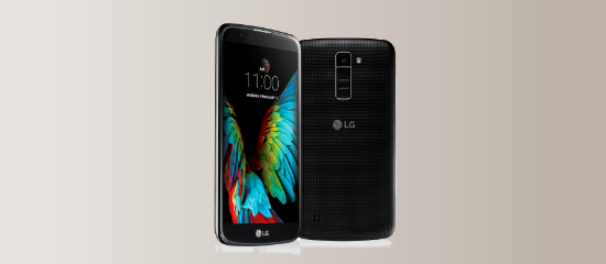 The LG K10 in black